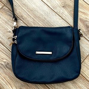 Poppy & Peonies - Navy Blue cross body purse